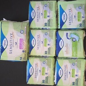 6 packs of Tena Intimates Light pads + 1 Maximum- TOTAL 194 PADS